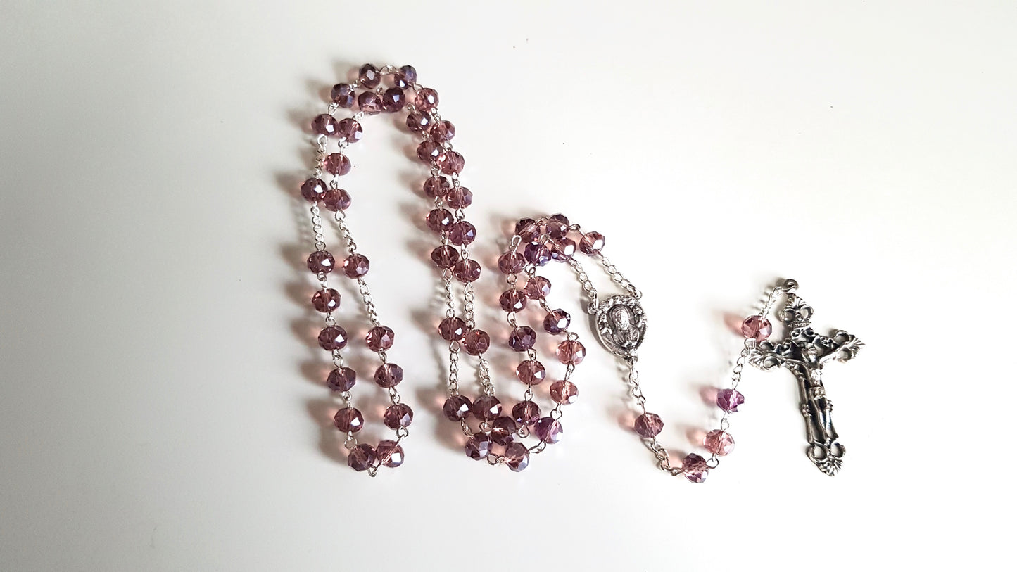 Queen of Angels Light Purple Rosary