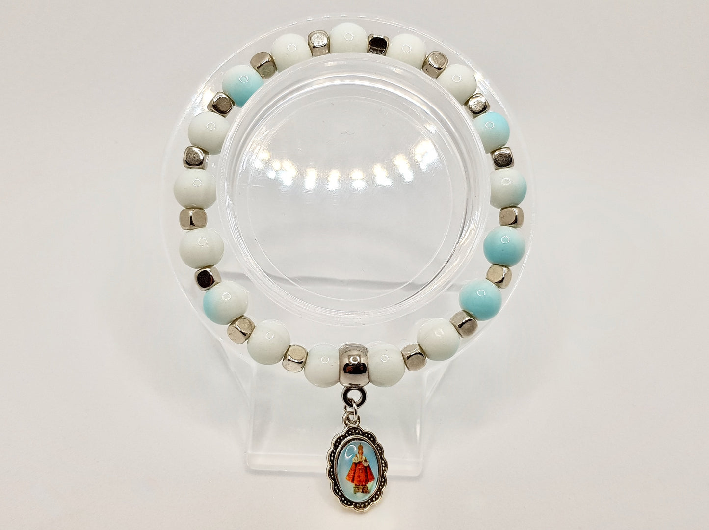 Light Blue and White Medal Bracelet (Various)