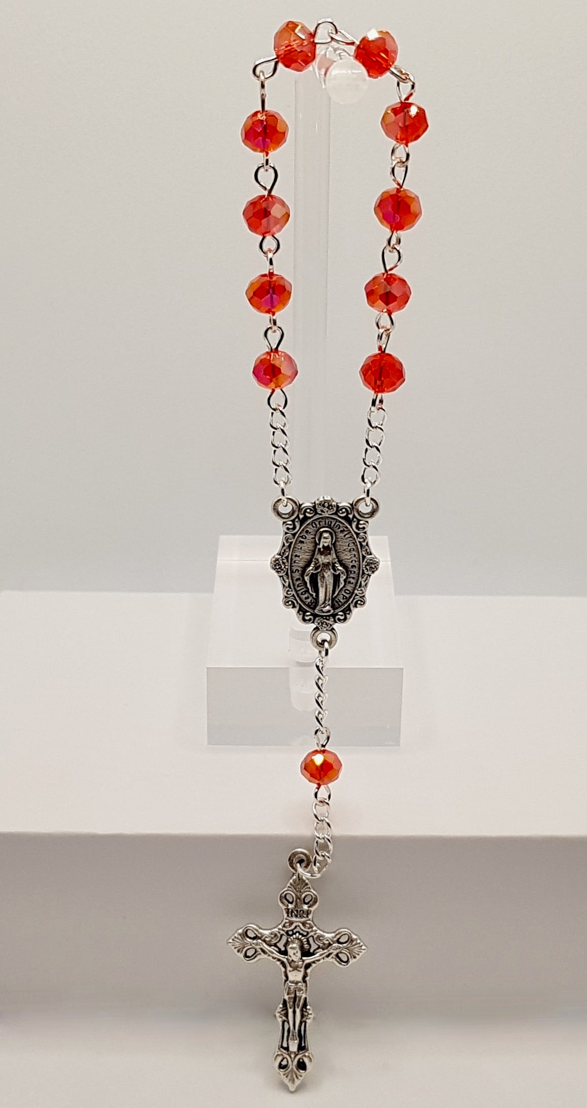 Red Glass Pocket Rosary