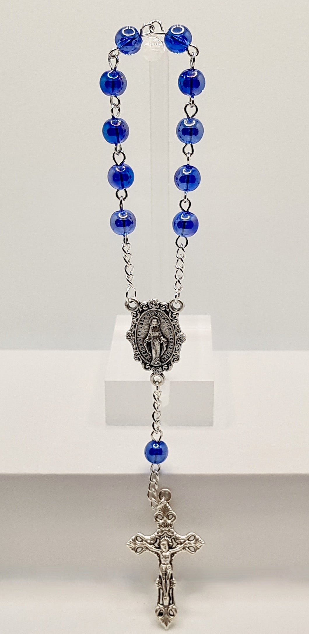 Miraculous Medal Dark Blue Pocket Rosary
