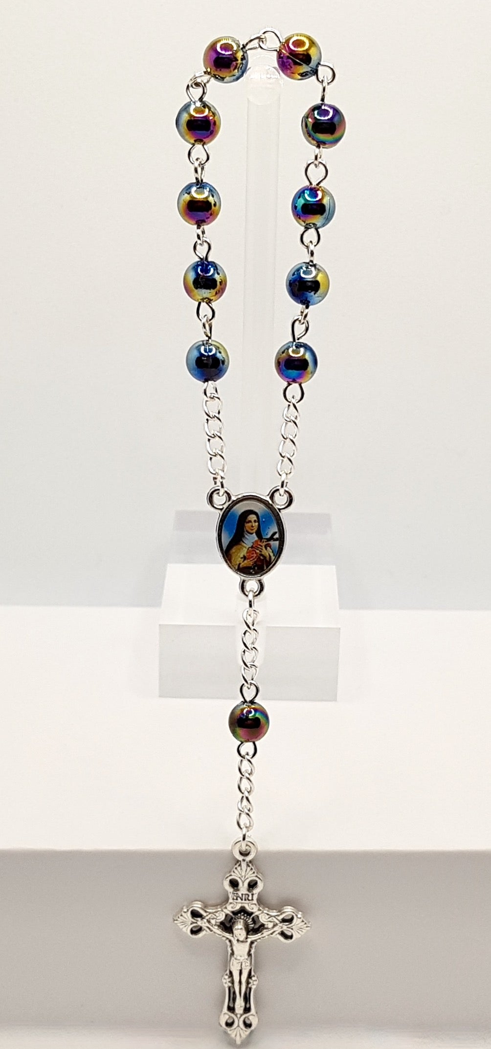 Miraculous Medal Rainbow Pocket Rosary