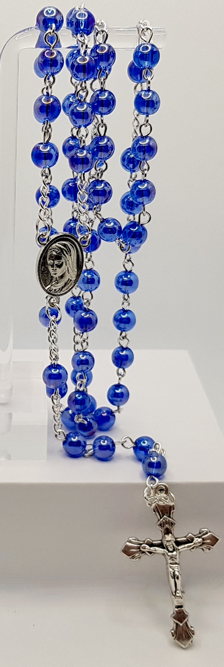 Dark Blue Lustered Rosary