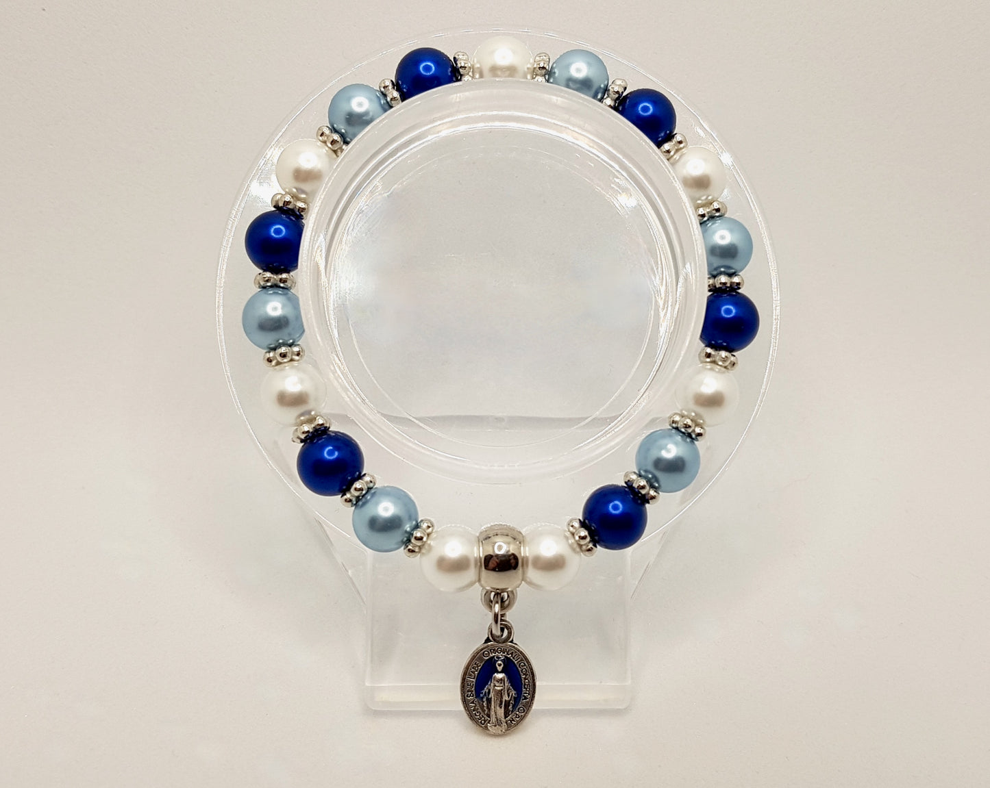 'Trio of Pearls' Miraculous Medal Bracelet
