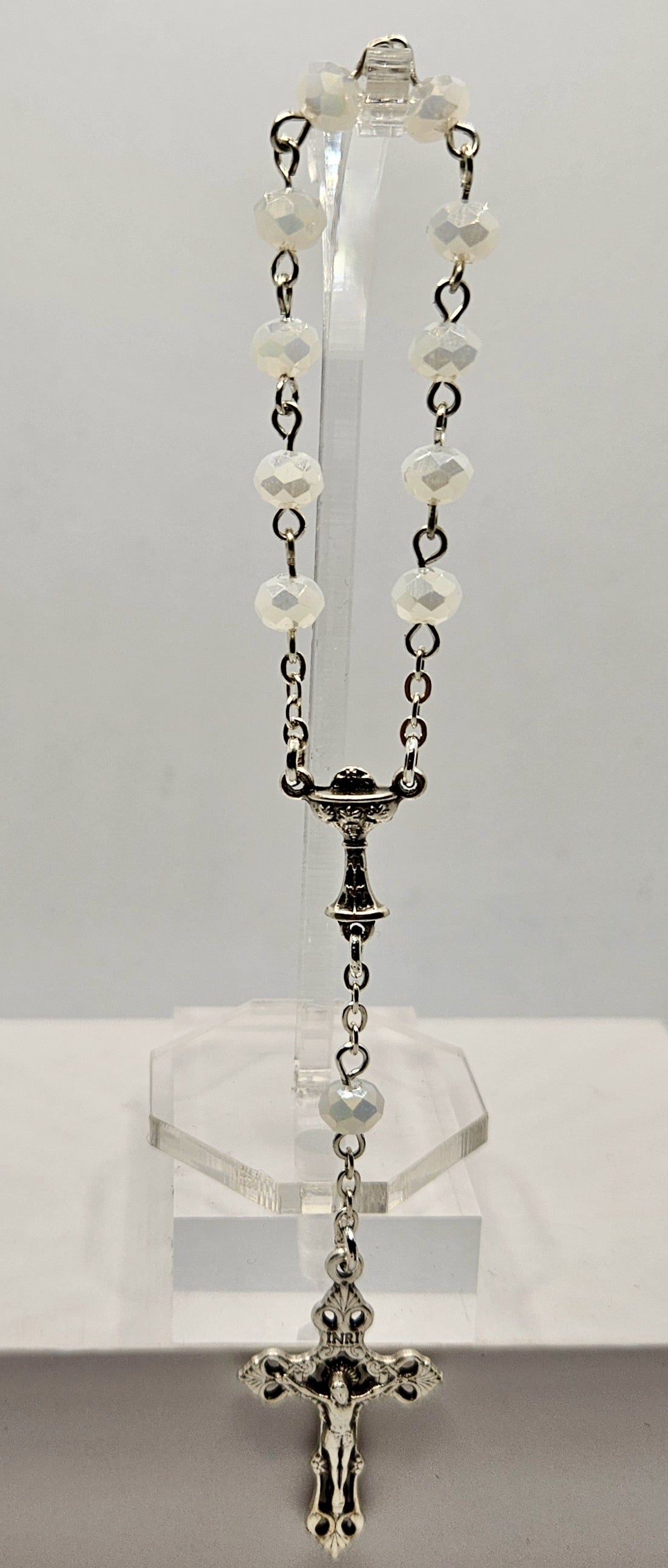 White First Holy Communion Pocket Rosary