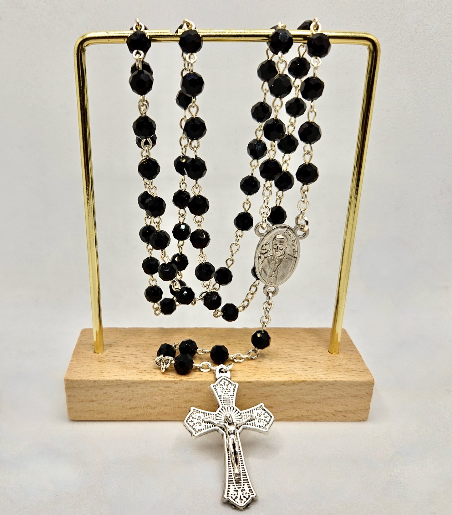 Pope Francis Rosary in Black