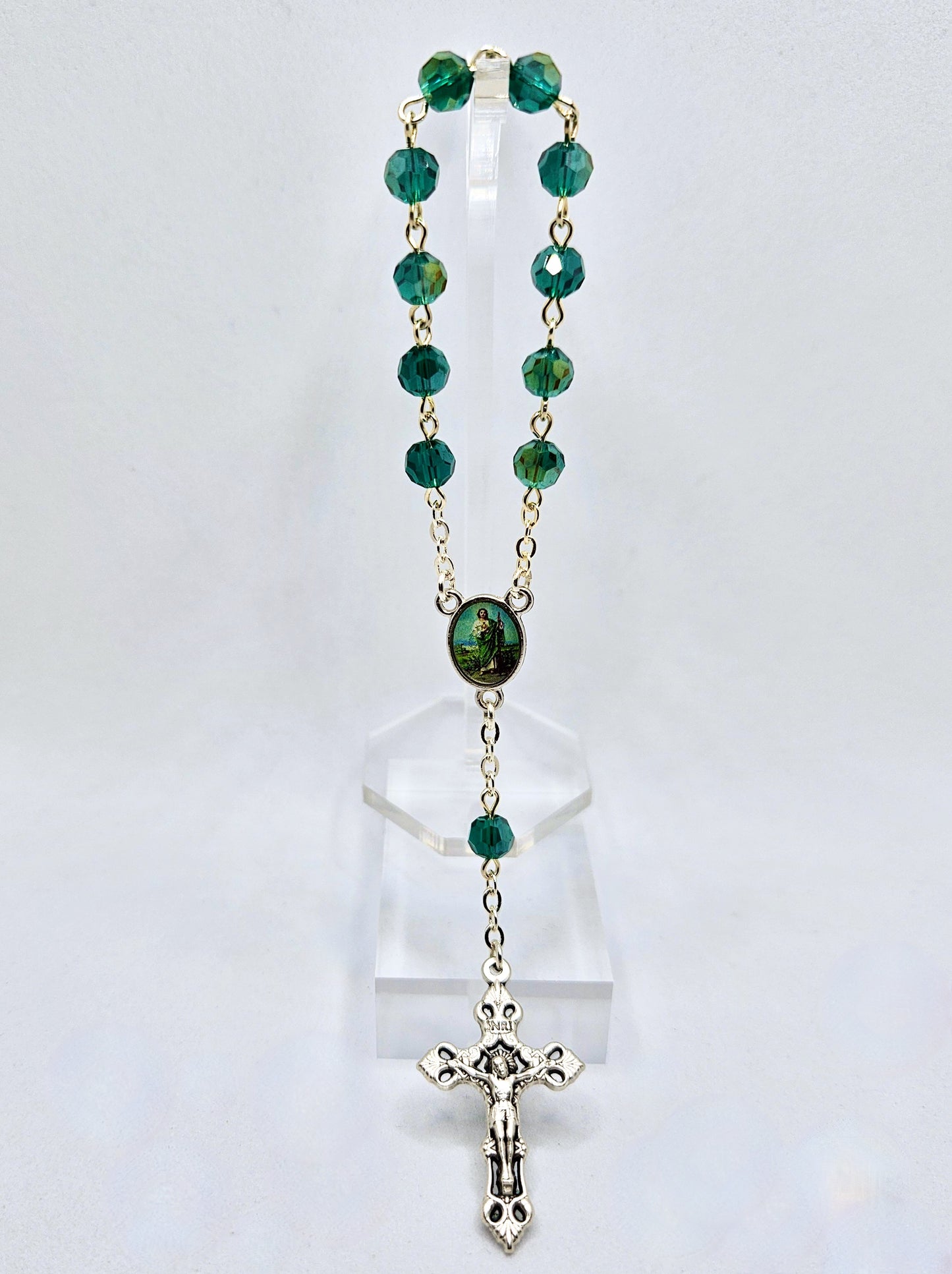St Jude Green Pocket Rosary