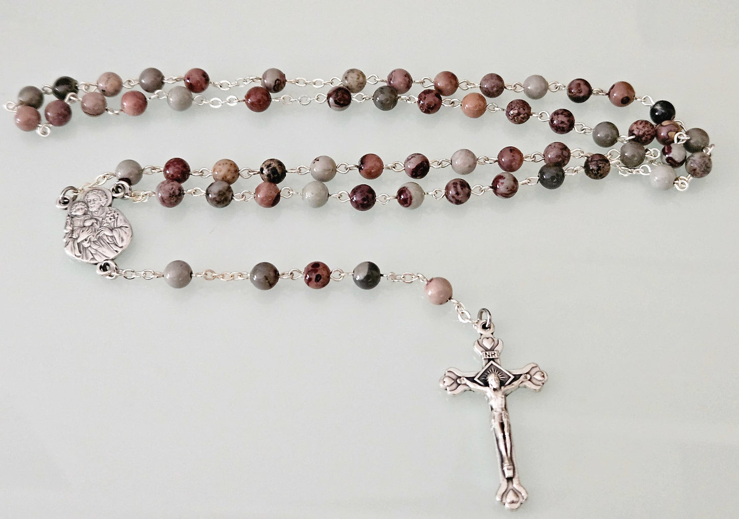 'St. Joseph' Picture Jasper Rosary