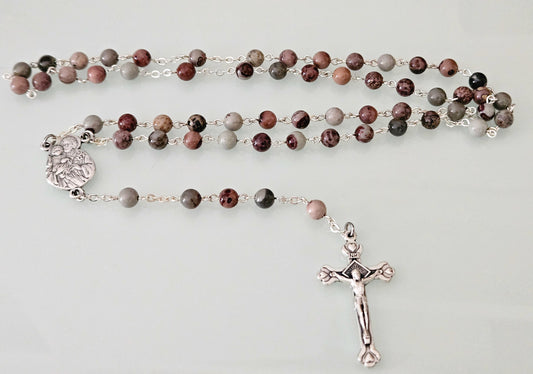 'St. Joseph' Picture Jasper Rosary
