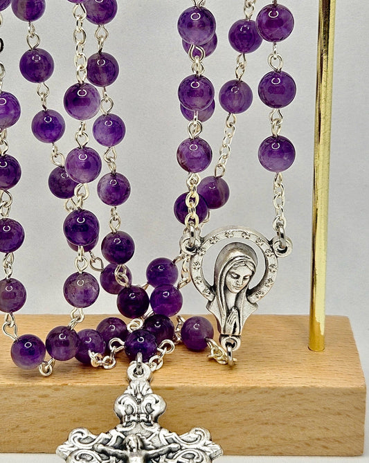 'Our Lady Queen Of Heaven' Amethyst Rosary