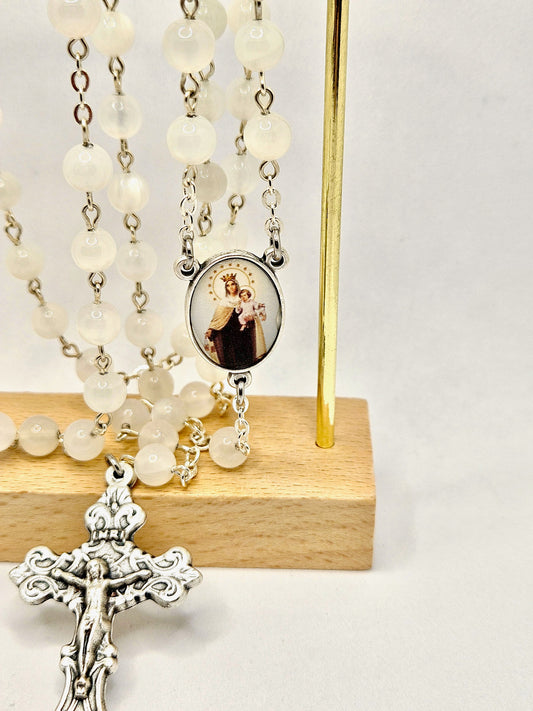 'Our Lady Of Mount Carmel' Moonstone Rosary
