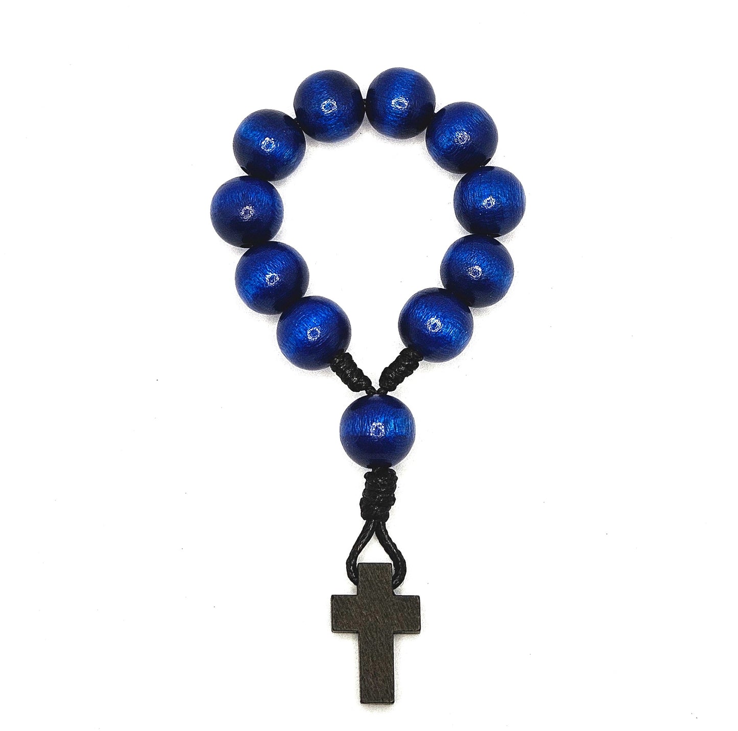 Blue Wooden Pocket Rosary