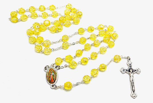 'Our Lady Of Guadalupe' Yellow Rose Rosary
