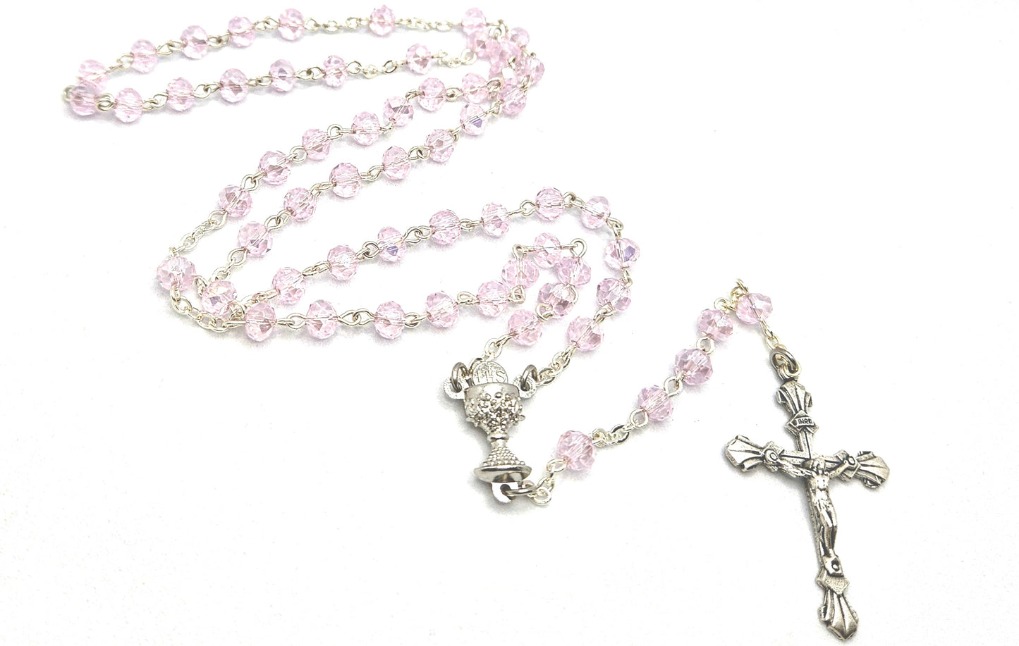 Pale Pink 'First Holy Communion & Eucharist' Rosary