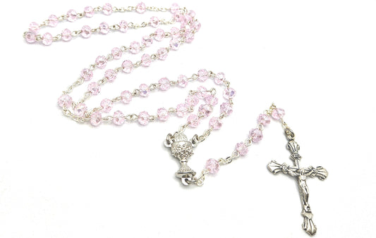 Pale Pink 'First Holy Communion & Eucharist' Rosary