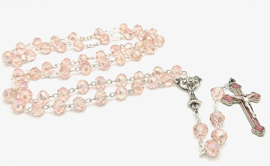 Light Pink 'First Holy Communion & Eucharist' Large Rosary