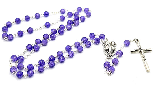 'Miraculous Medal' Purple Rosary