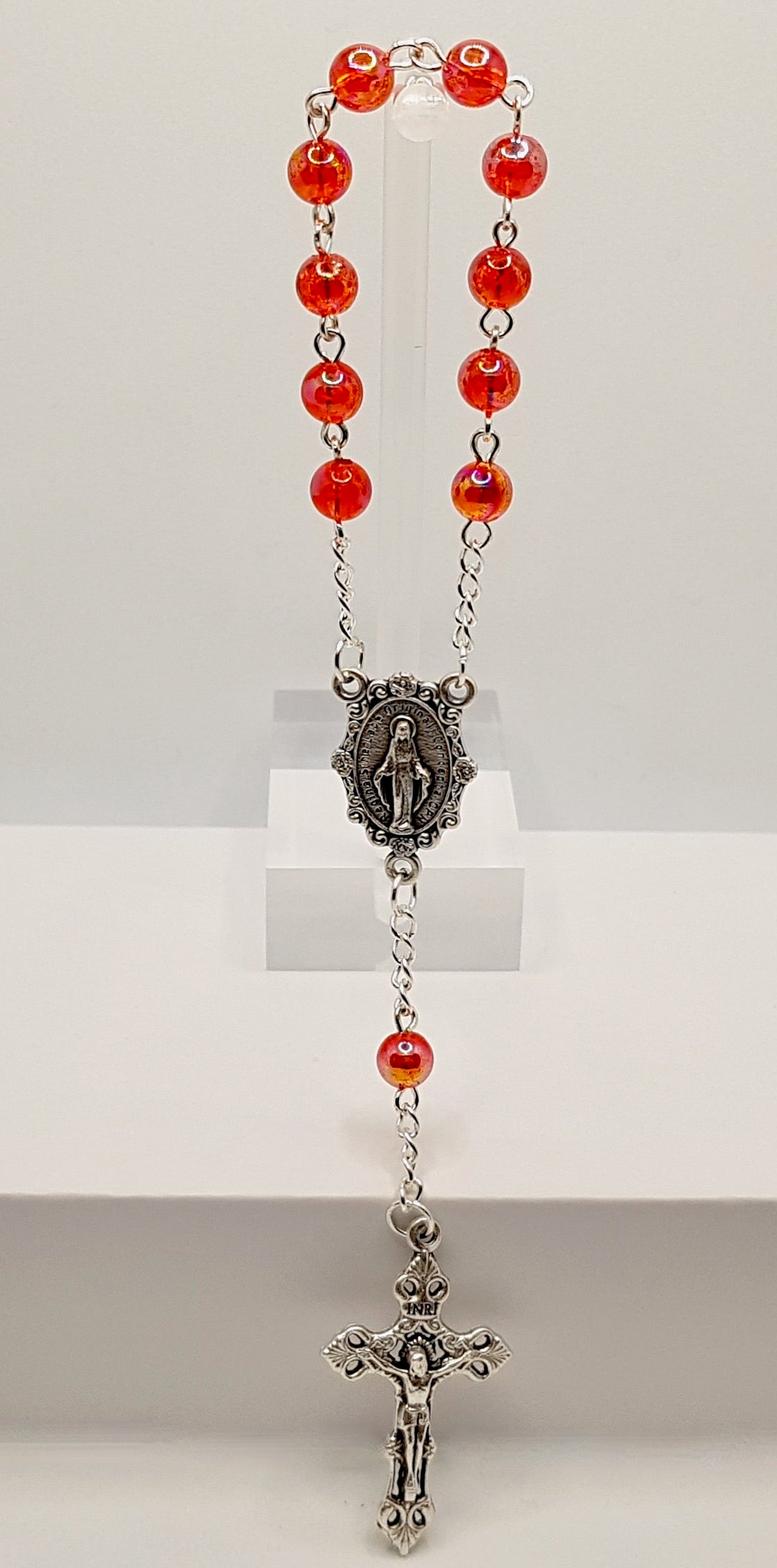 Miraculous Medal Scarlet Pocket Rosary