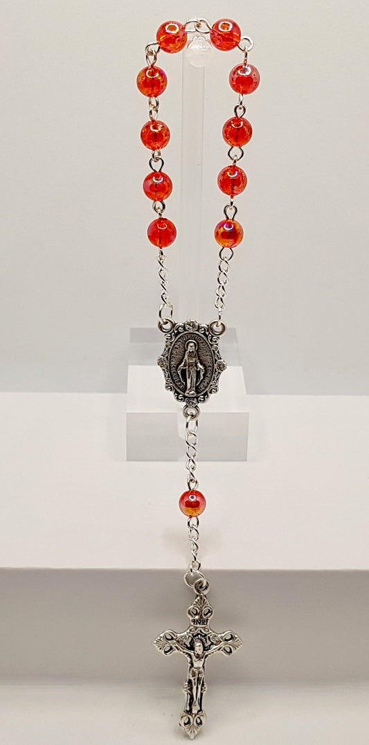 Miraculous Medal Scarlet Pocket Rosary