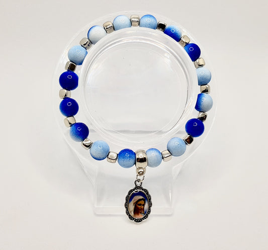 Dark Blue and White Medal Bracelet (various)