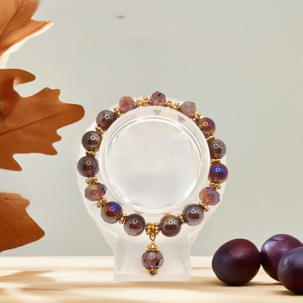 'Luscious Plum' Stretch Bracelet