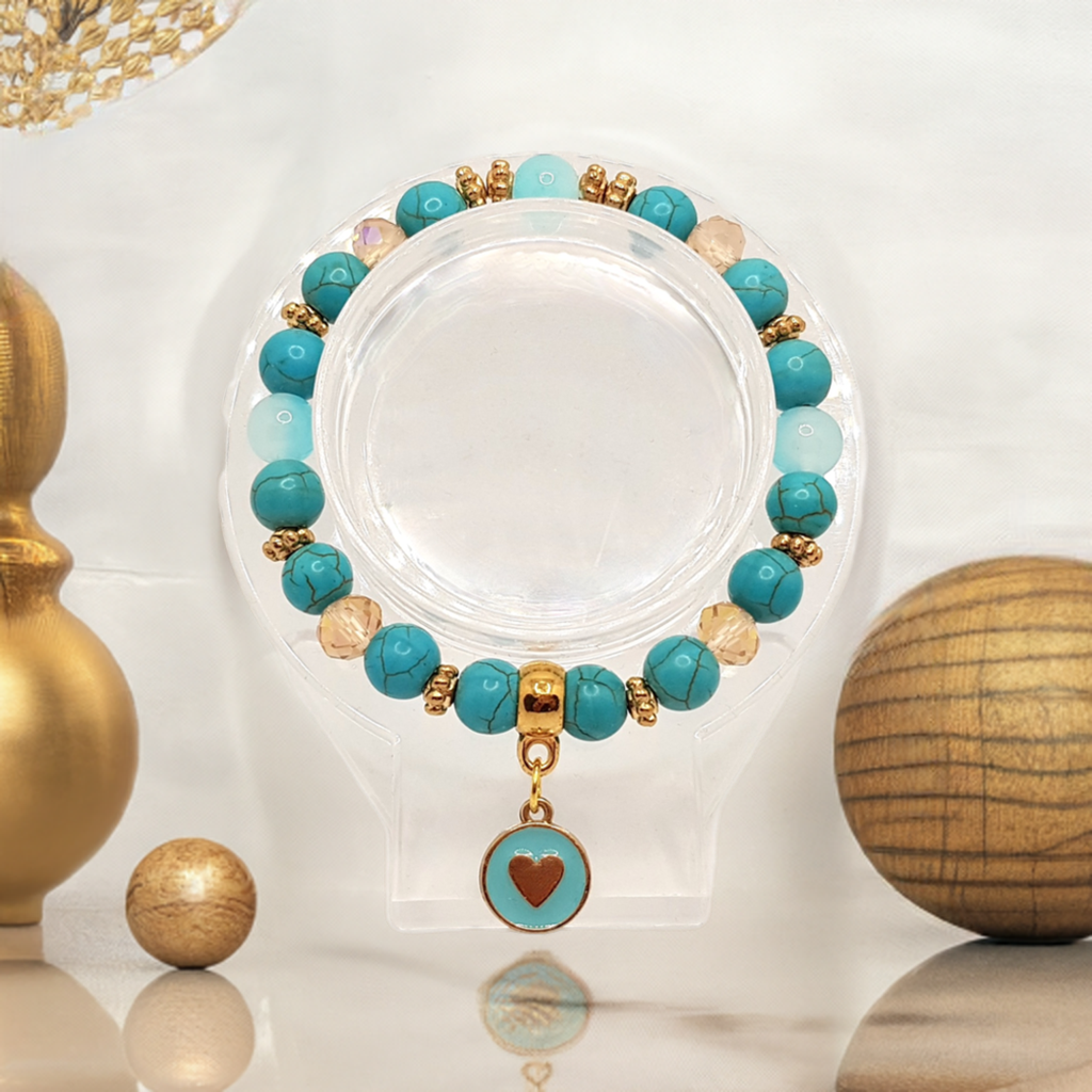 'Turquoise Heart' Stretch Bracelet