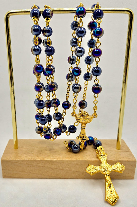Dark Blue First Holy Communion Rosary