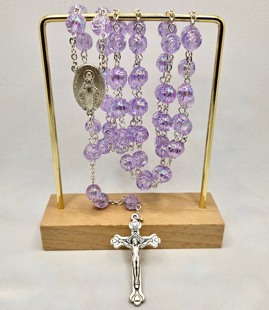 Miraculous Medal Lilac Rosary