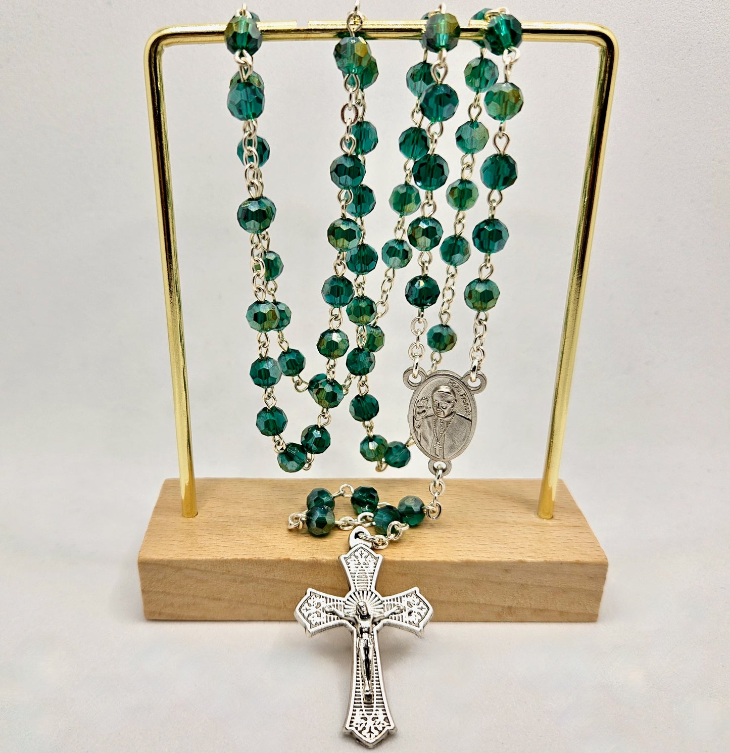 Pope Francis Rosary in Emerald Green