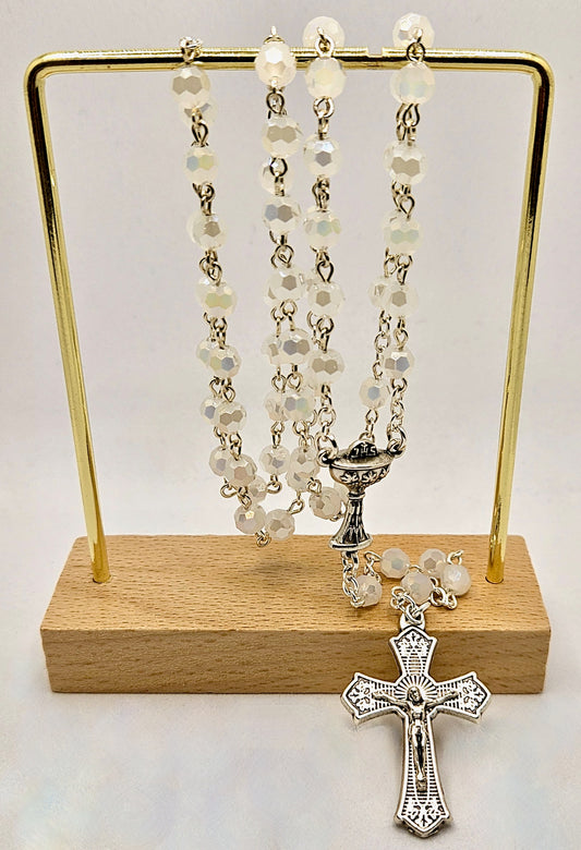 White First Holy Communion Rosary