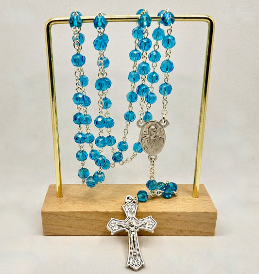 Pope Francis Rosary in Sky Blue