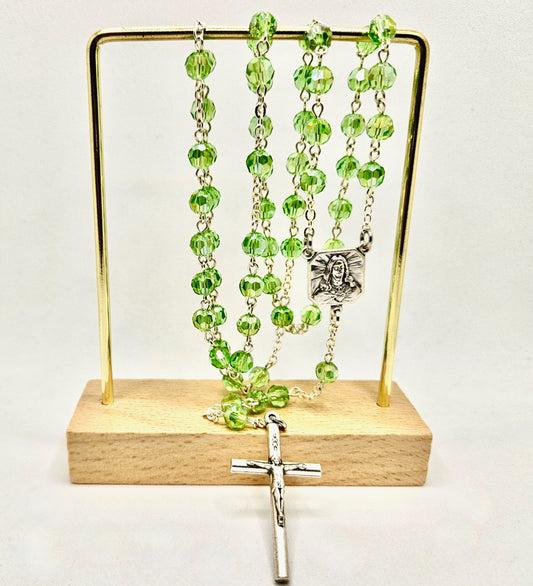 'Sacred Heart of Jesus' Light Green Rosary
