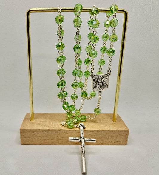 'Sacred Heart of Jesus' Light Green Rosary