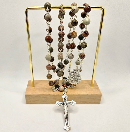 'St. Joseph' Picture Jasper Rosary