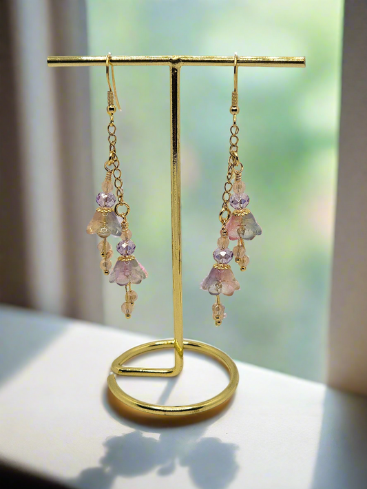 'Bell Flower' Earrings - Pastel Rainbow