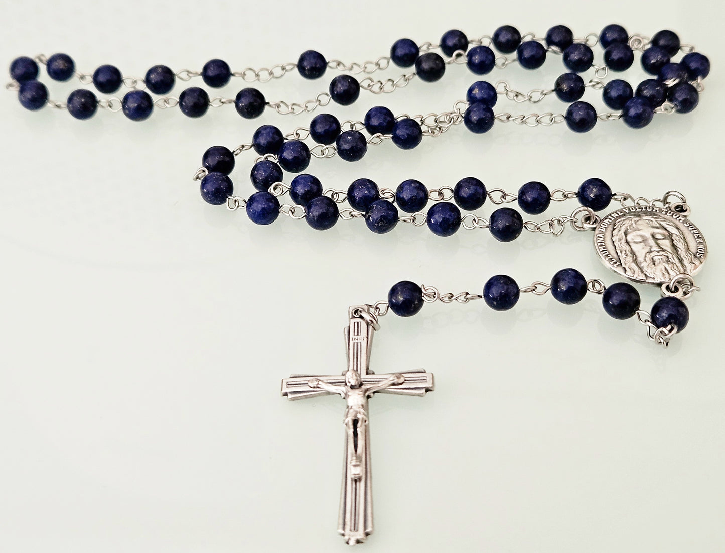 'Holy Face Of Jesus' Lapis Lazuli Rosary