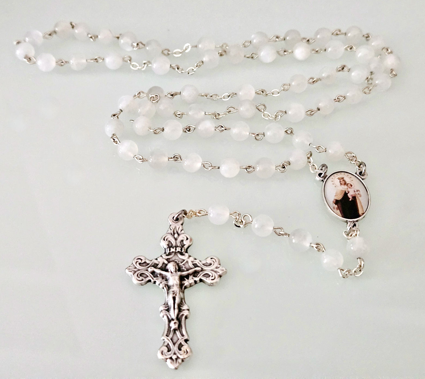 'Our Lady Of Mount Carmel' Moonstone Rosary