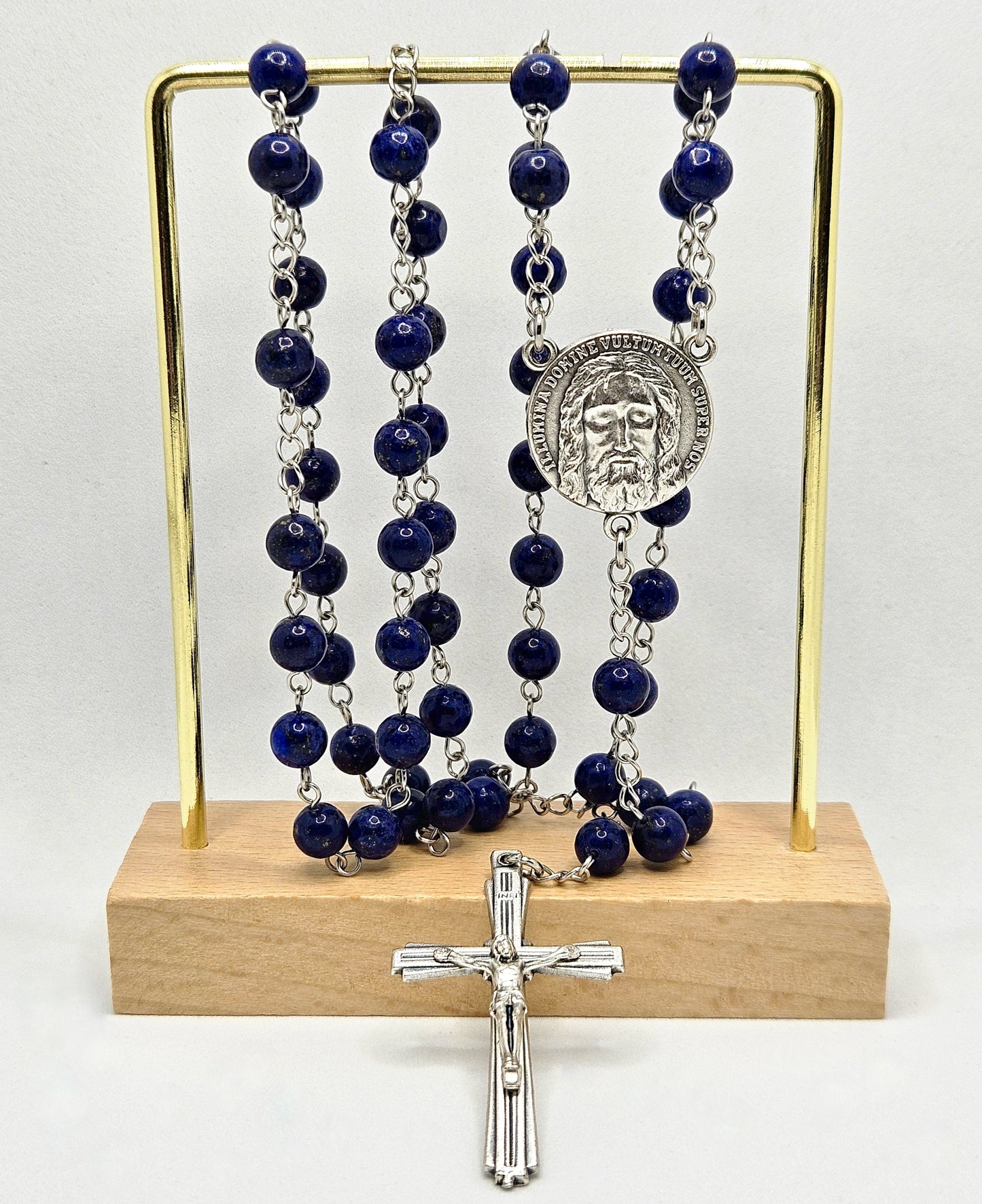 'Holy Face Of Jesus' Lapis Lazuli Rosary