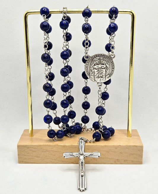 'Holy Face Of Jesus' Lapis Lazuli Rosary