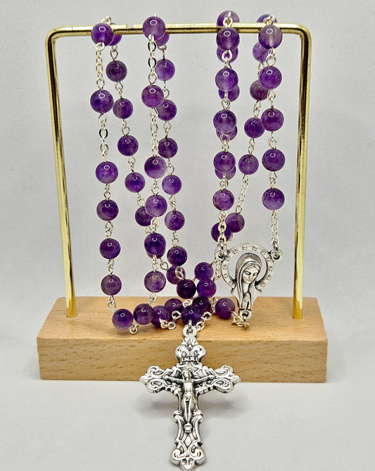 'Our Lady Queen Of Heaven' Amethyst Rosary
