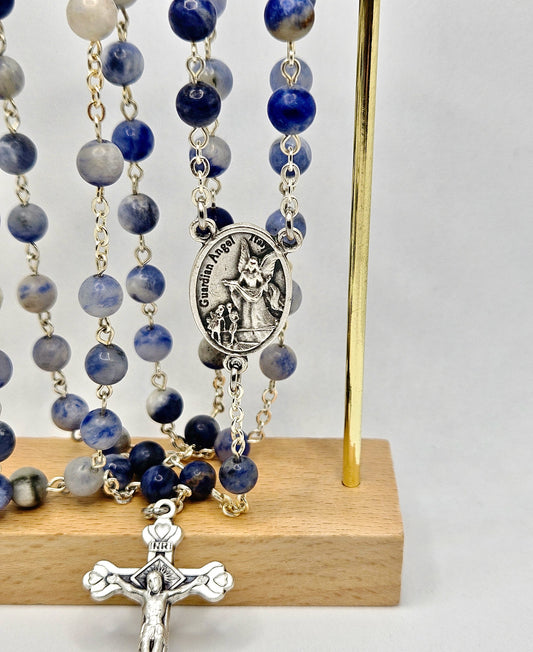 'St. Michael The Archangel & Guardian Angel' Sodalite Rosary