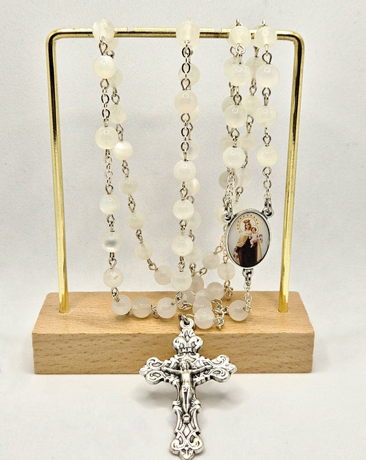 'Our Lady Of Mount Carmel' Moonstone Rosary