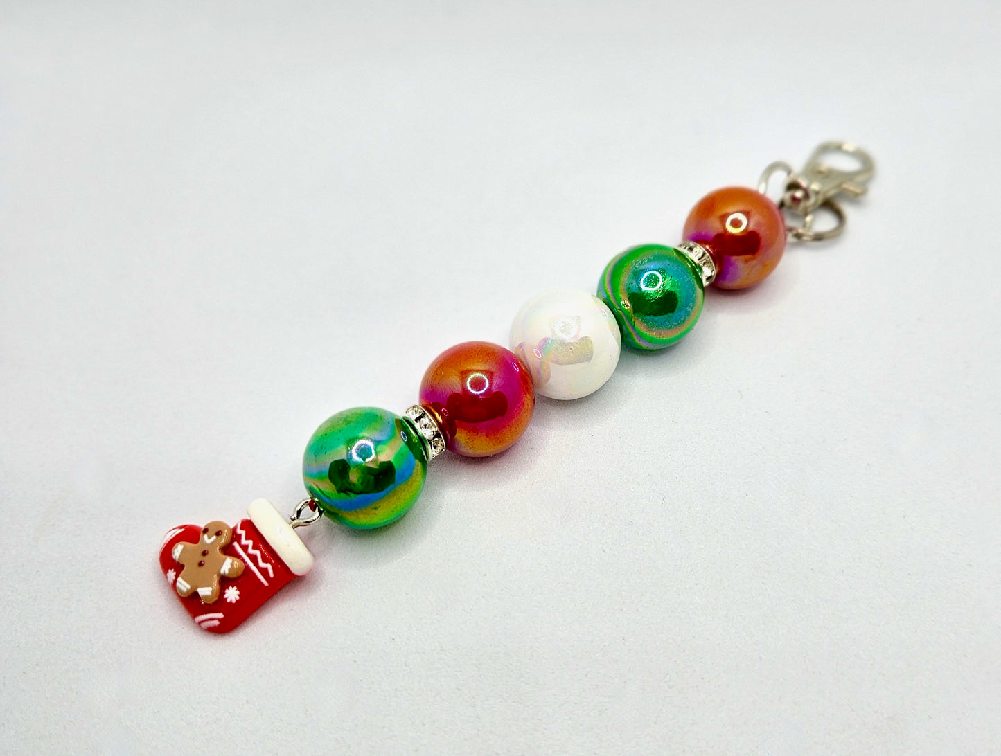 'Christmas Stocking' Bag Charm & Keychain