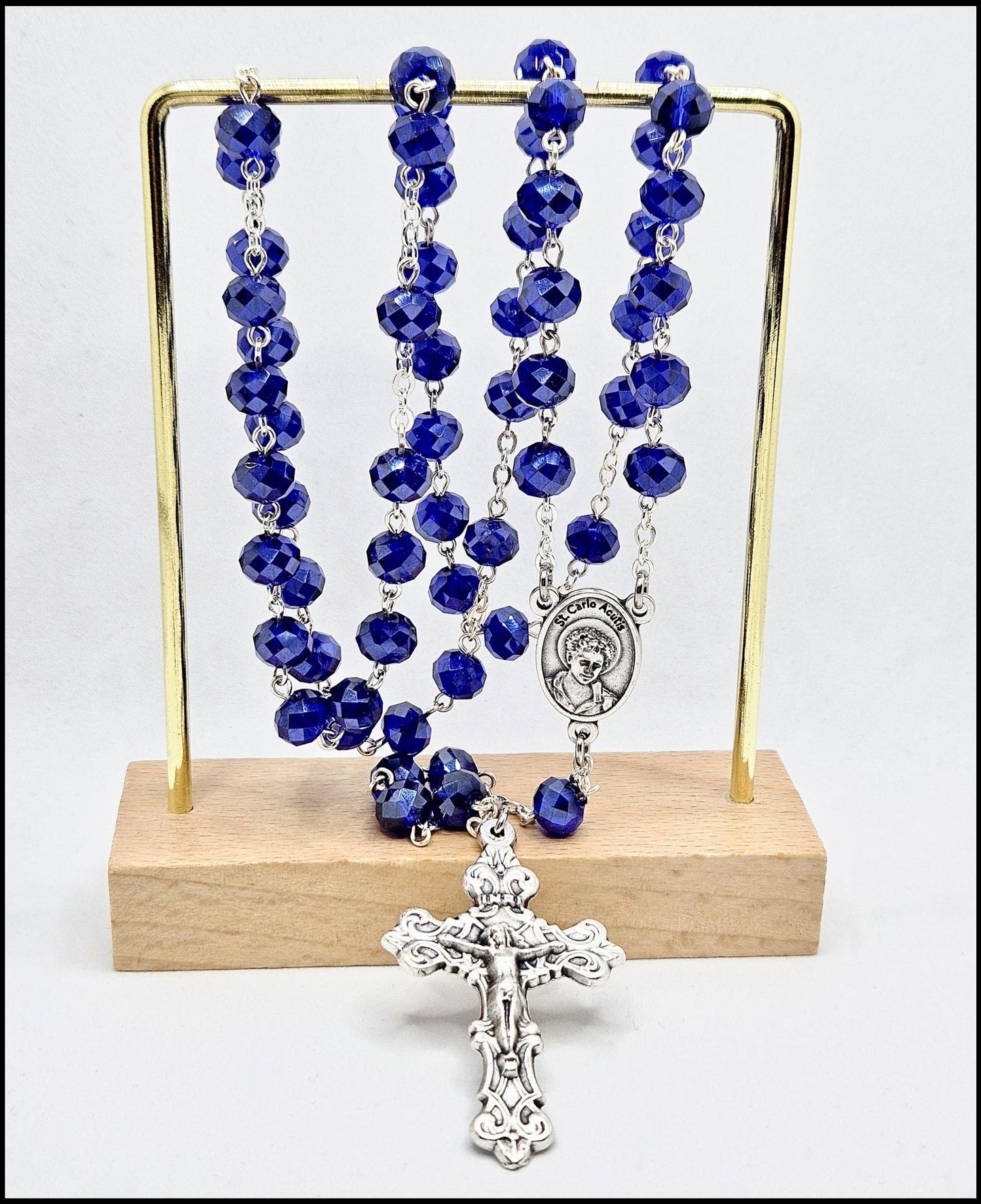 'St. Carlo Acutis' Dark Blue Rosary