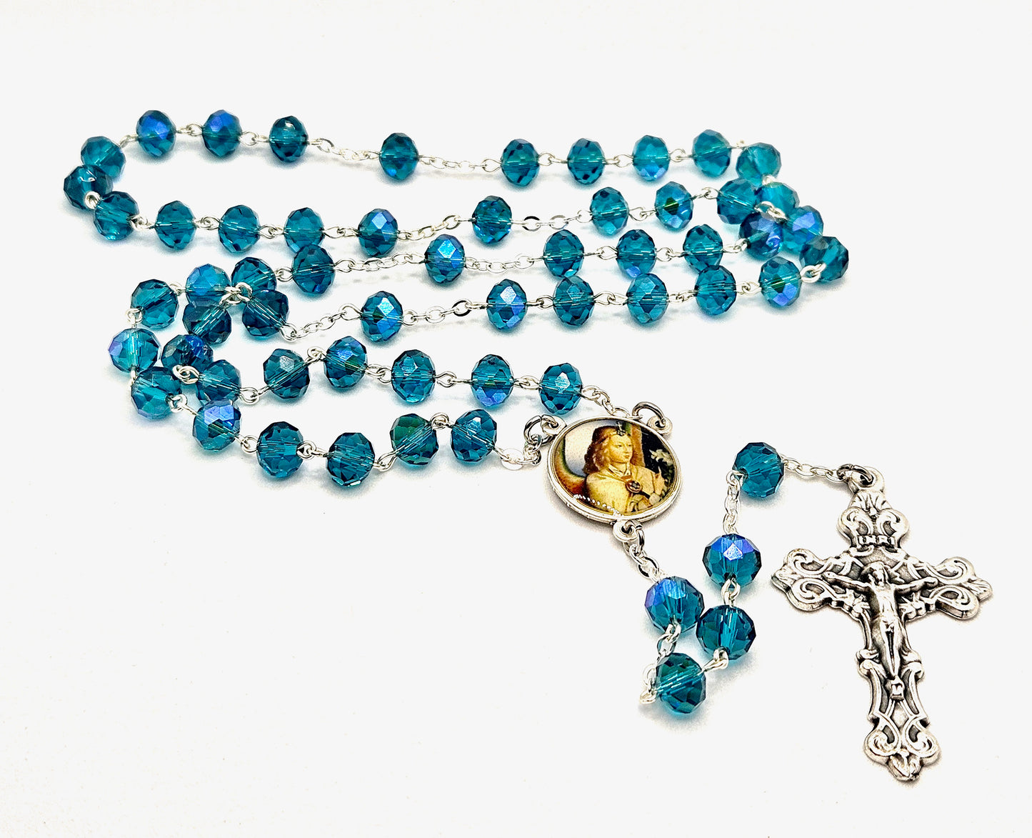 'St. Gabriel The Archangel' Teal Rosary