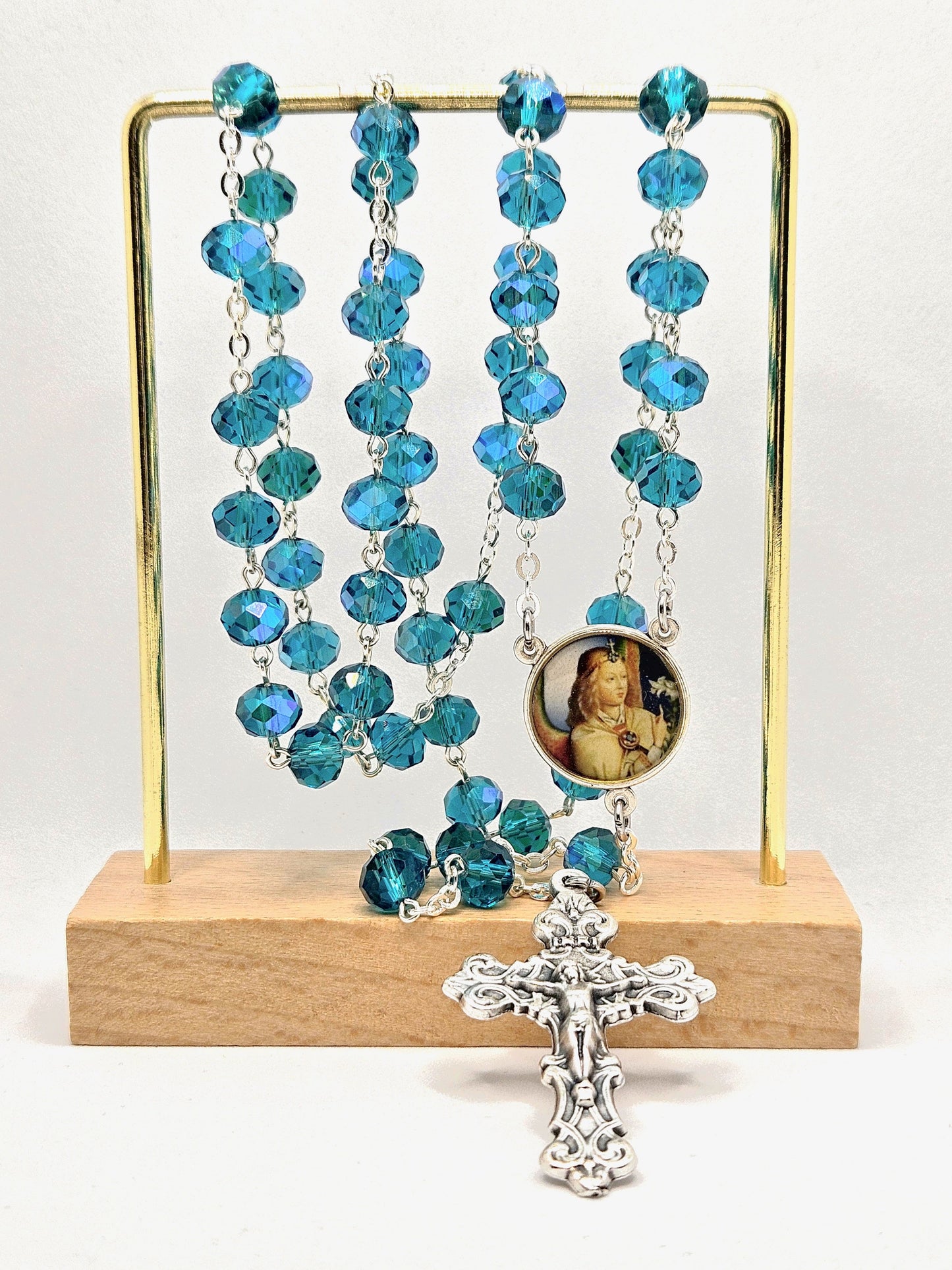 'St. Gabriel The Archangel' Teal Rosary