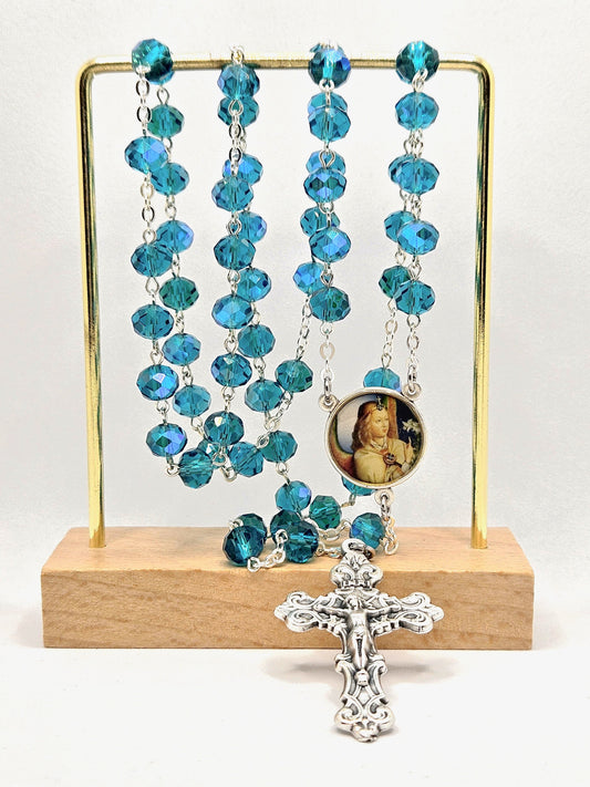 'St. Gabriel The Archangel' Teal Rosary