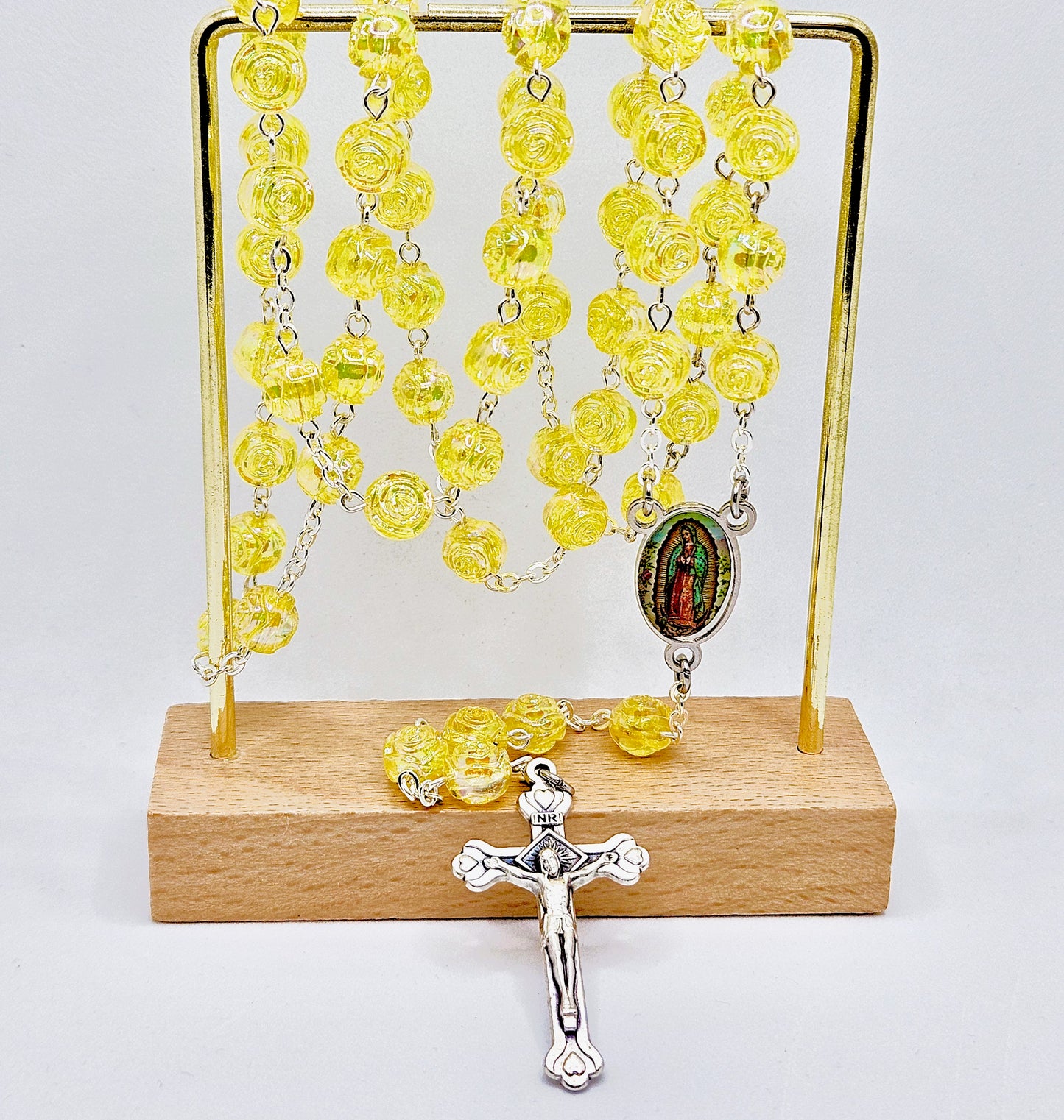 'Our Lady Of Guadalupe' Yellow Rose Rosary