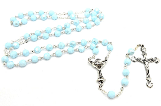 Light Blue 'First Holy Communion & Eucharist' Rosary