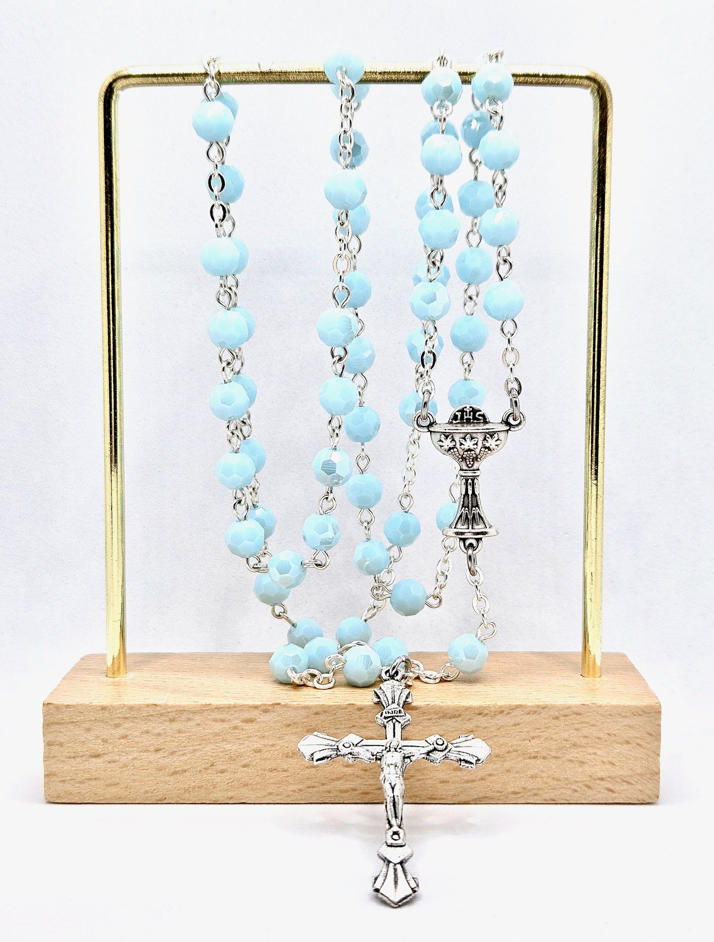 Light Blue 'First Holy Communion & Eucharist' Rosary