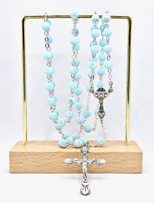 Light Blue 'First Holy Communion & Eucharist' Rosary